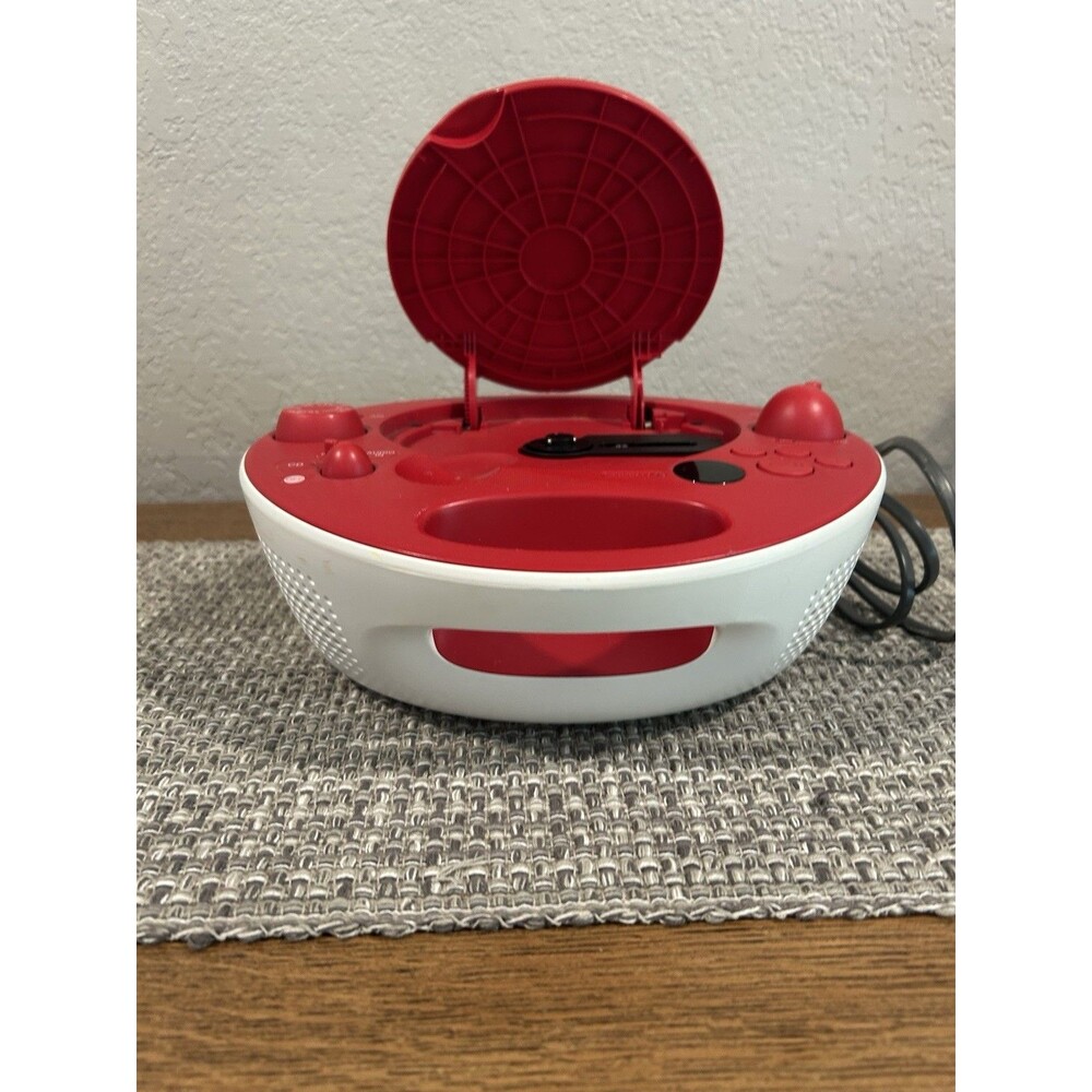 Red Sony ZS-E5 Portable CD Player - AM/FM Radio AUX Input Portable Stereo Works - Picture 3 of 8